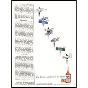 1992 Jim Beam Bourbon Vintage Print Ad Street Signs Haight Ashbury Rodeo Photo